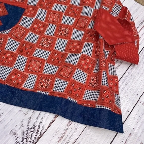 VINTAGE style bandana print apron size small/medium - Picture 4 of 9